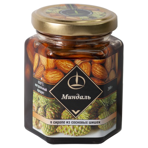 Almond in pine cone syrup, 200g