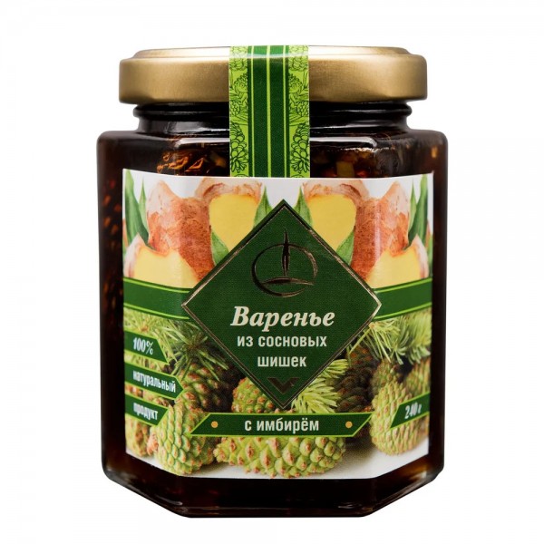 Pine cone jam with ginger, 240g Marmalade